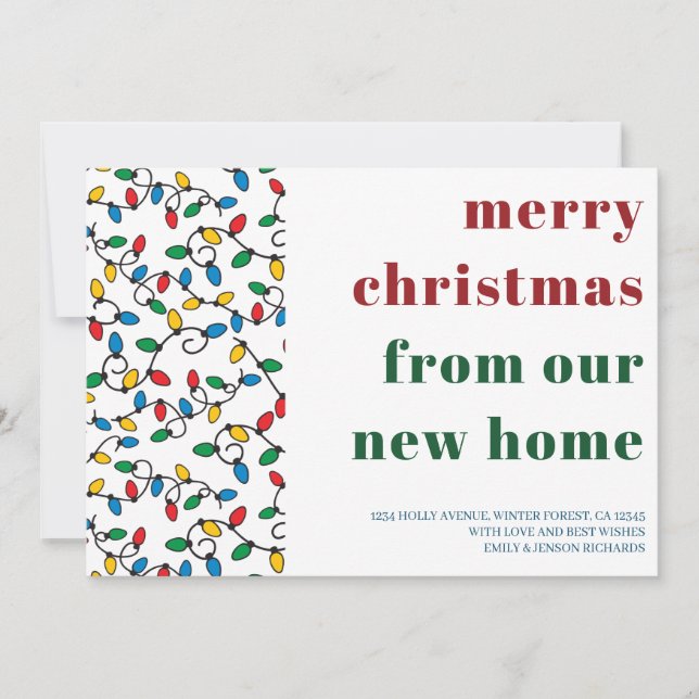 Anúncio Feliz Natal das novas luzes de cordas (Frente)