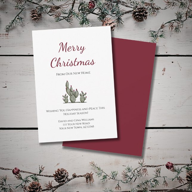 Anúncio Feliz Natal Deserto Cactus Novo Movimento-de-Casa (Criador carregado)