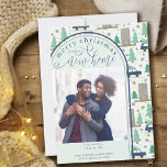 Anúncio Feliz Natal Novo Carro e Apartamento Fotográfico C<br><div class="desc">Feliz Natal do nosso novo cartão de anúncio de feriado do New Home. A design apresenta caligrafia manuscrita e um padrão de prédios de apartamentos, pinheiro e carros da cidade. O modelo de foto está pronto para que você adicione sua foto, que é exibida em formato quadrado e você pode...</div>