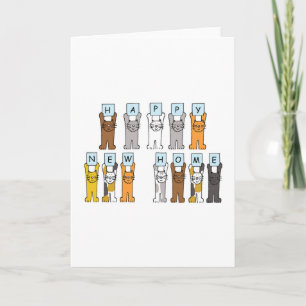 Anúncio Feliz Novo Gato de Cartoons em Casa