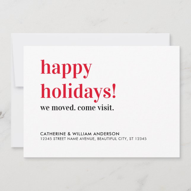 Anúncio Felizes Feriados que Mudamos Visitem Movendo-se (Frente)