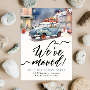 Anúncio Feriado de inverno bonito Novo Endereço Aquarela