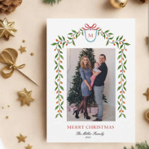 Feriado de Monograma, cor d'água Elegante