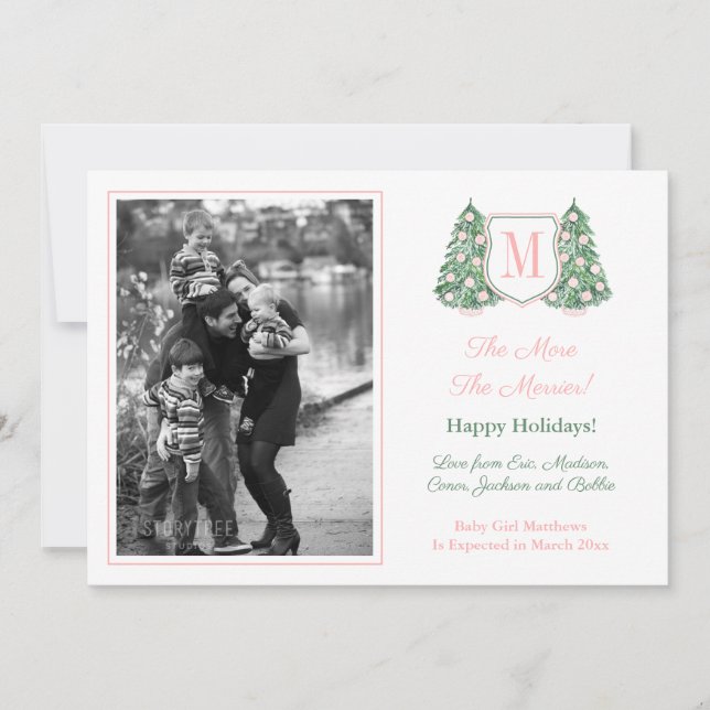 Anúncio Feriados de Natal de Menina Rosa Pidrada Gravidez (Frente)