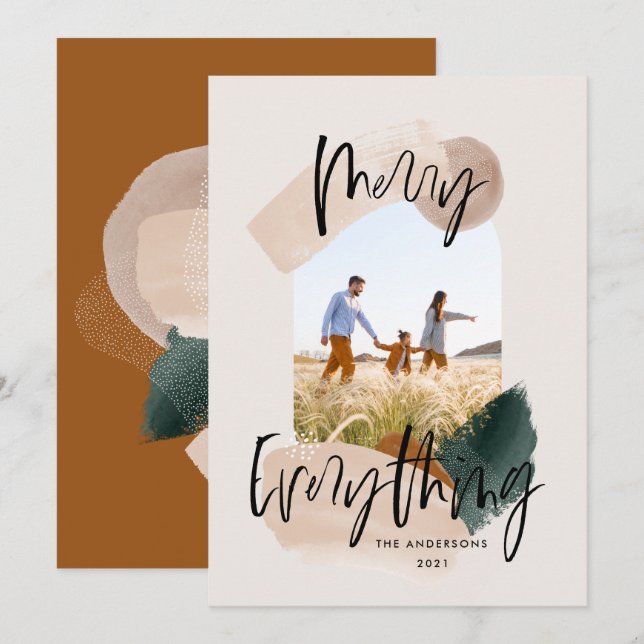 Anúncio Férias de Natal com abstrato moderno (Frente/Verso)