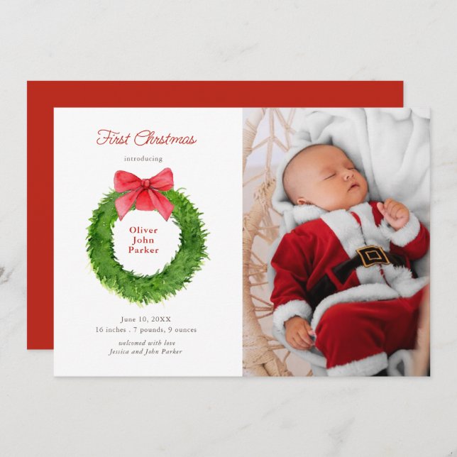 Anúncio Ferida aquosa com arco Foto de bebê (Frente/Verso)