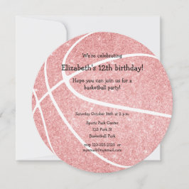Anúncio festa de aniversário de basquetebol feminino rosa