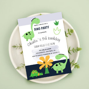 Anúncio Festa de Aniversário Dinossauro Jurássico Menino