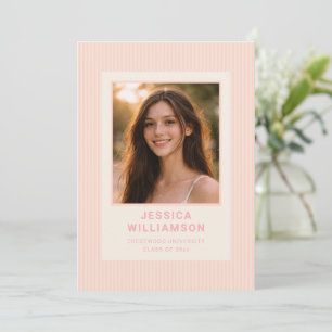 Anúncio Festa de Formatura com Foto e Listra Rosa Claro