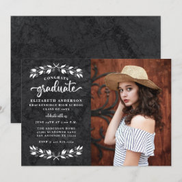 Anúncio Festa de formatura de Fotos Branca Moderna Preta