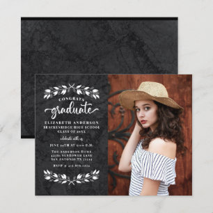 Anúncio Festa de formatura de Fotos Branca Preta Moderna d