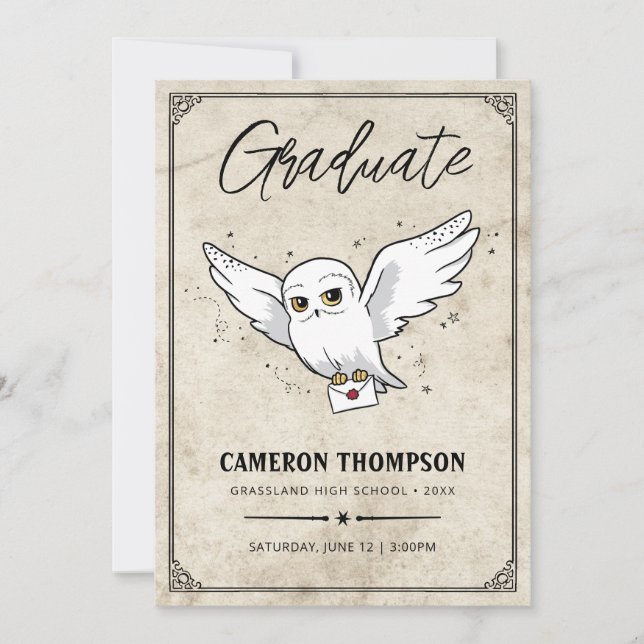 Anúncio Festa de Formatura do Harry Potter | Hedwig (Frente)