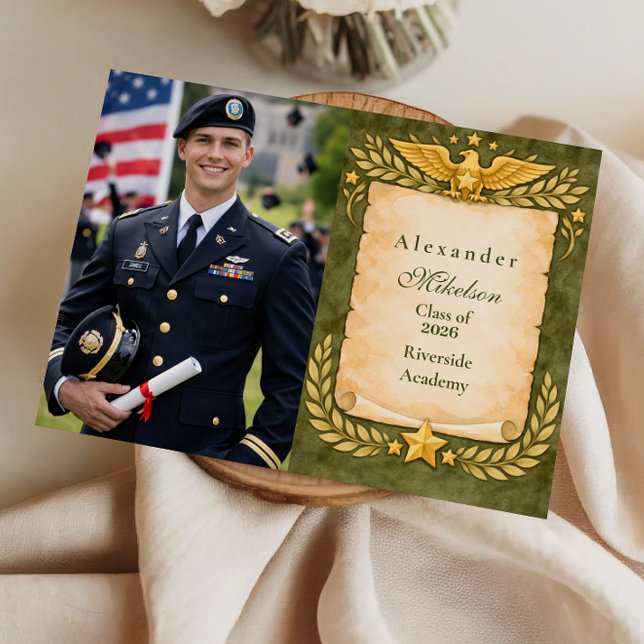 Anúncio Festa de Formatura Militar Vintage (Criador carregado)