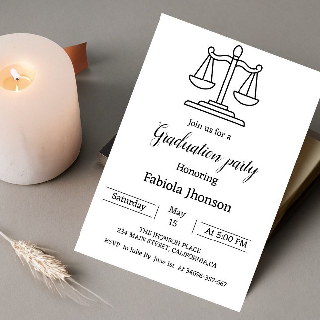 Anúncio Festa de formatura universitária de direito simple (Criador carregado)