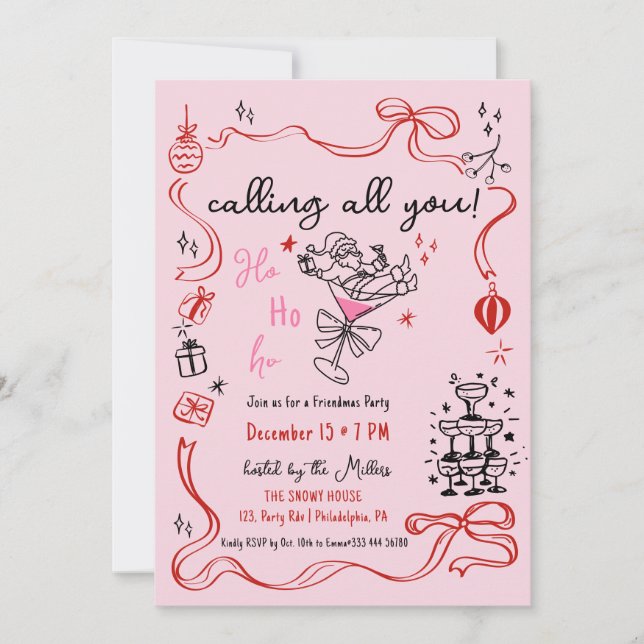 Anúncio Festa de Natal de Friendmas Feriado (Frente)