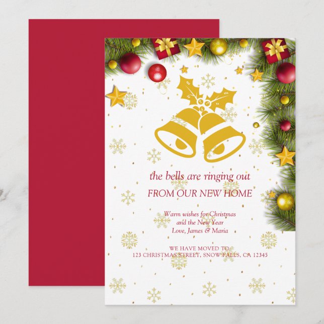 Anúncio Festa de Natal Feliz Novo Movimento Doméstico (Frente/Verso)