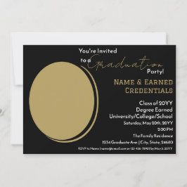 Anúncio Festa Personalizada de Graduação em Preto, Branco