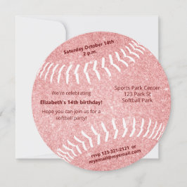 Anúncio Festa temática de esportes de softbol feminino ros