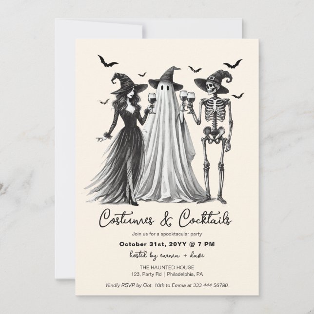 Anúncio Festas de Halloween e Cocktails (Frente)