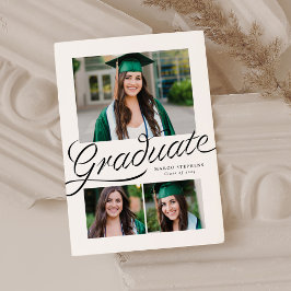 Anúncio Fita de graduação script três foto formatura