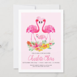 Anúncio Flamingo Rosa Flamingo Tropical Flores Novo Bebê