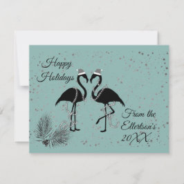 Anúncio Flamingos de Natal Personalizado Glitter