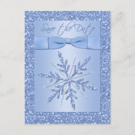 Anúncio Floco de neve azul brilhante Salve o cartão postal