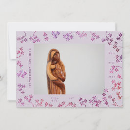 Anúncio Floral 2 Photo Birth Announcement