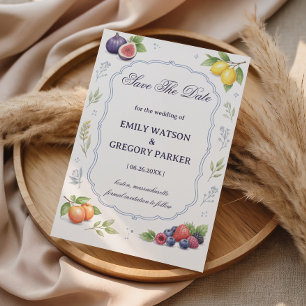 Anúncio Floral de Frutas Mediterrâneo Casamento