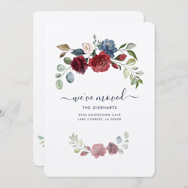 Anúncio Floral de Mudança de Endereço (Frente/Verso)