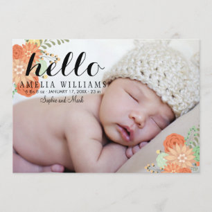 Anúncio floral moderno bonito 2 do nascimento do