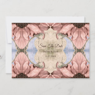 Anúncio Floral Rosa Dourado Rubor Rosa Salve A Data