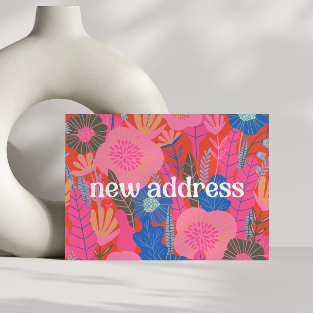 Anúncio Floral Vermelho Colorido, Mudamos De Casa (Criador carregado)