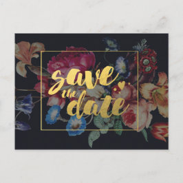 Anúncio Floral Vintage Escuro | Cartão Postal de Save the