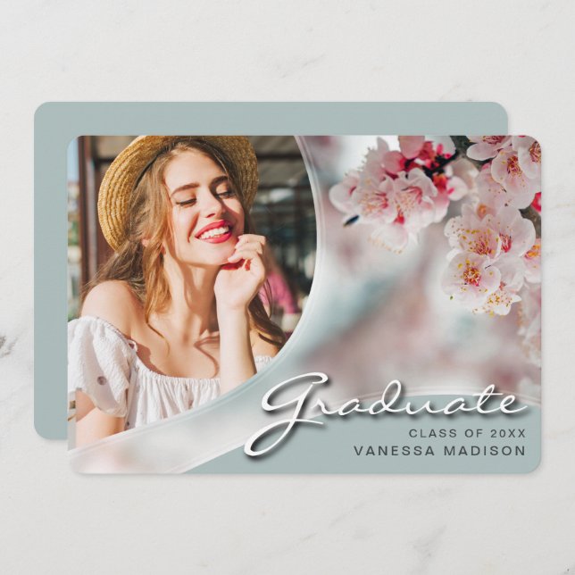 Anúncio Flores Brancas de Script Elegante | Formando de Fo (Frente/Verso)