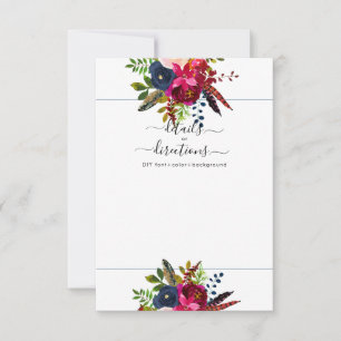 Anúncio Flores de Aquarela, Borgonha+Marinho