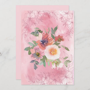 Anúncio Flores de Aquarela Cor-de-Água Cor-de-Rosa Bonito 