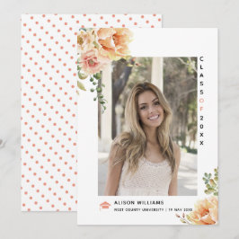 Anúncio Flores de pêssego Classe de fotografia de graduaçã