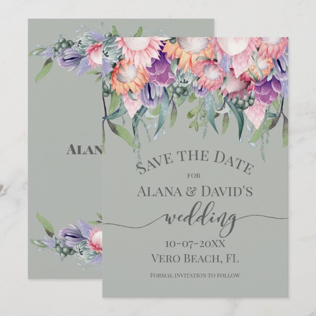 Anúncio Flores de Proteína Exótica de Cor Brilhante Salvem (Frente/Verso)