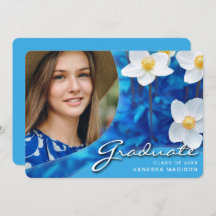 Flores de Script Elegante Azul | Formando de Fotog