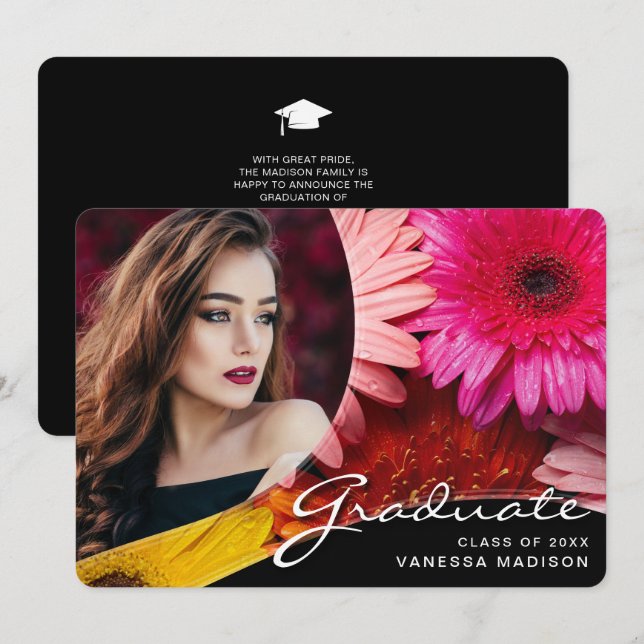 Anúncio Flores de Script Elegantes | Formando de Fotografi (Frente/Verso)