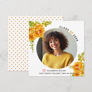 Anúncio Flores laranja Classe de 2022 Foto de graduação
