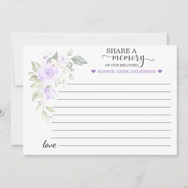 Anúncio Flores Roxas Compartilham Participação de Memória (Frente)