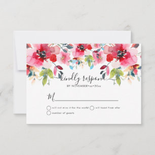 Anúncio Fluxos de primavera de Aquarela RSVP