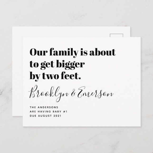 Anúncio Fofo de Gravidez (Frente/Verso)