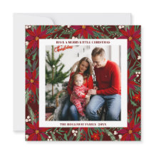 Folha de fotos verde floral vermelho Feliz Natal