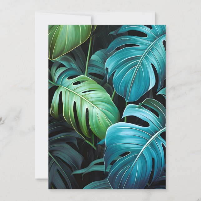 Anúncio Folhas de Monstera Botânica Folhagem Tropical da S (Frente)