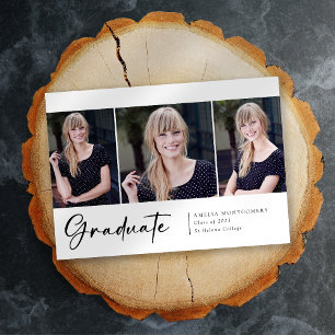 Anúncio Fonte de Script de Três Fotos Modernas para Gradua