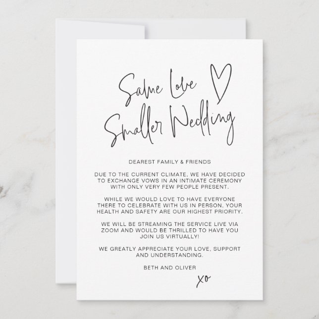 Anúncio Fonte do Script Same Love Smaller Wedding Downsize (Frente)
