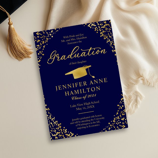 Anúncio Formal de Formatura com Foto dos Pais (Criador carregado)